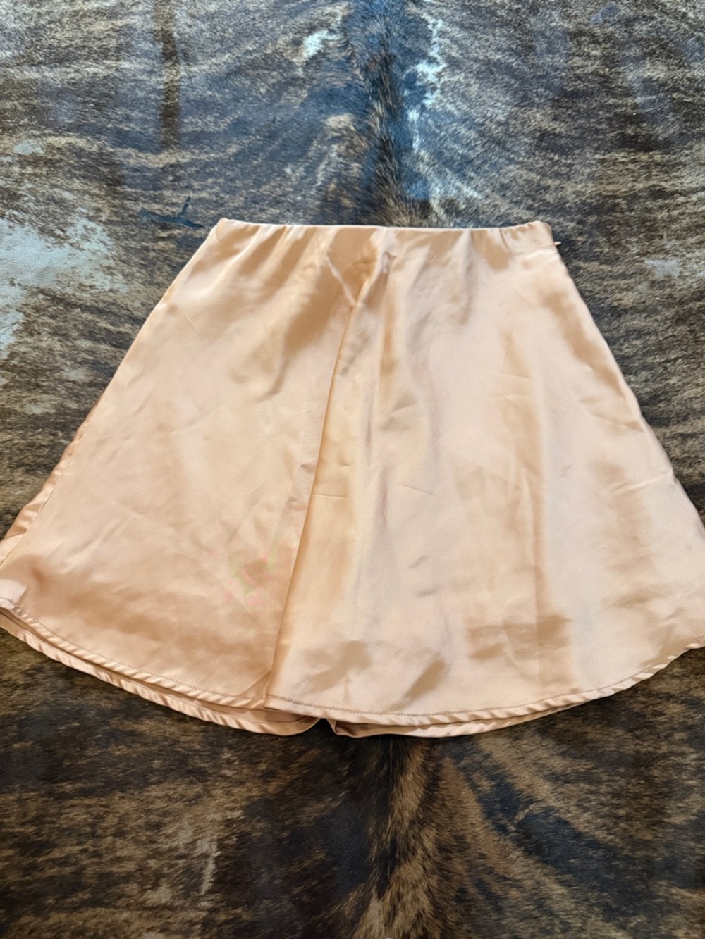 Satin Circle Skirt in Peach — Timeless A-Line Flare